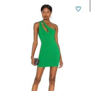 Superdown Nava Asymmetrical Mini Dress in Kelly Green  M VGUC